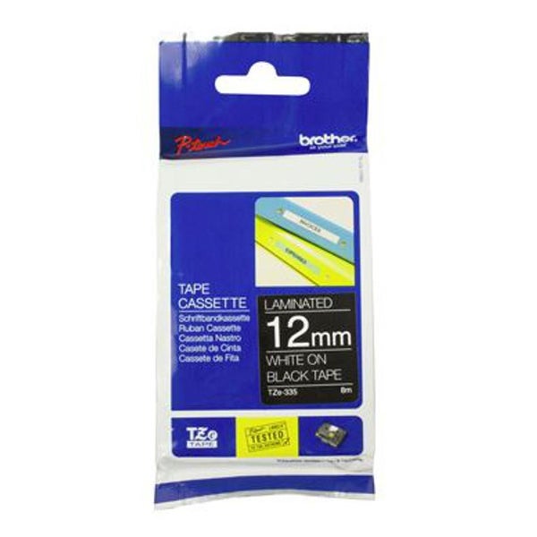 Brother Tze 12mm Tape - White On Black (BCL157) Carousel 1