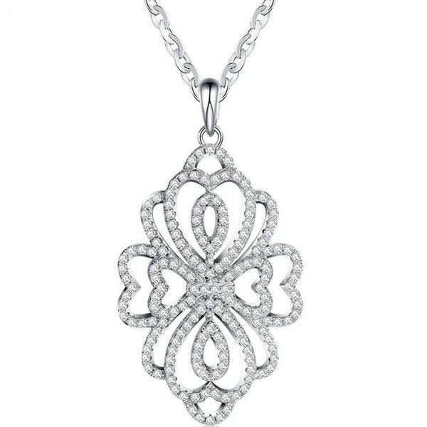 925 Sterling Silver CZ Diamond Necklace "Bridgerton" Carousel 1