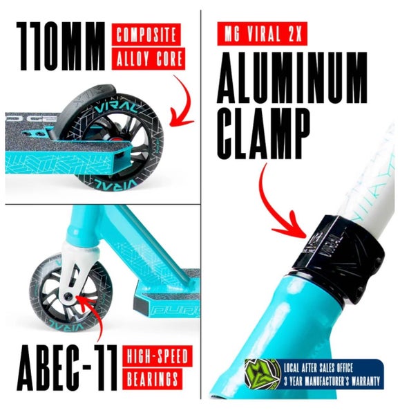 Madd Gear Viral PURGE Scooter - Aqua Carousel 7