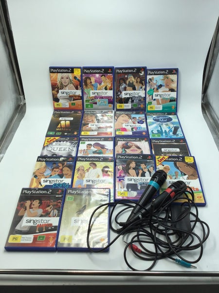 * HUGE PS2 Singstar Lot! 18x Games & Microphone Set Bundle! * Carousel 1