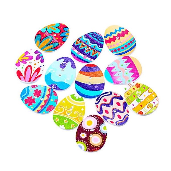 Buttons 20 Easter Eggs 30.5mm x 23.5 Carousel 1