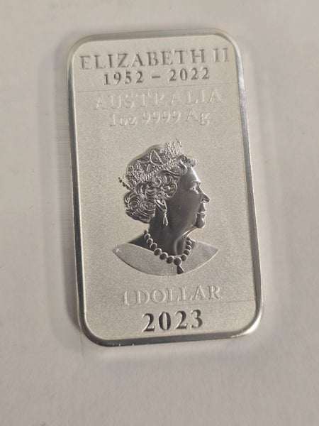 Elizabeth II 1952-2022 Australia 1oz 9999ag 1 Dollar 2023 Bar Carousel 1