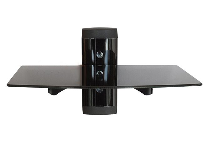 Stereo DVD Wall Bracket GLASS Wall Shelf 1 Tier Carousel 4