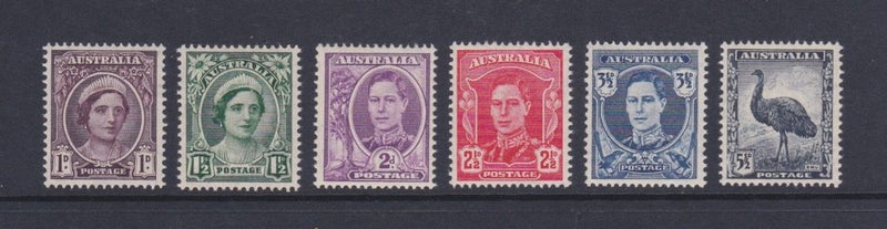 Australia - 1942 KGVI Definitives Set (6) - UHM - 203/8 Carousel 1