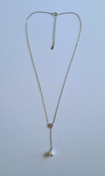 Stirling Silver Y-shaped Fresh Water Pearl Pendant Carousel 1