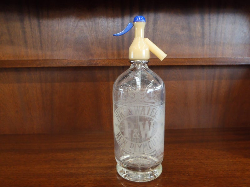 Glass Soda Siphon, Pike & Waters New Plymouth Carousel 1