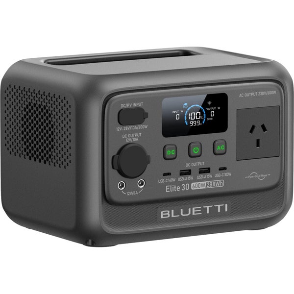 Bluetti Elite 30 v2 UPS Portable Power Station (Black) 288WH 1* AC 600W, 1* Carousel 2