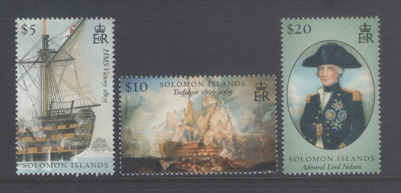 Solomon Islands - 2005 Battle of Trafalgar II Set (3) - UHM - 1159/61 Carousel 1