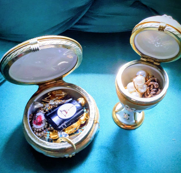 $1RES!! WINTERS CHEER PORCELAIN TRINKET+RING Boxes WILL JEWELRY Carousel 2