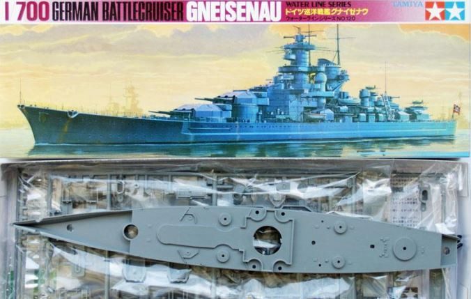 Tamiya - 1/700 German Battle Cruiser Gneisenau Plastic Model Kit [77520] Carousel 2