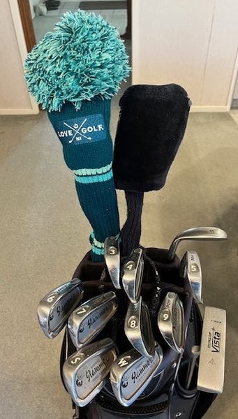 PGF Slammer Golf Clubs with regular flex graphite shafts, cart and bag Carousel 1