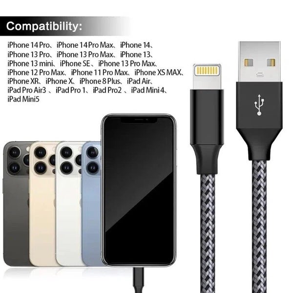 Fast Charging Cable 1M Braided USB to Lightning Carousel 5
