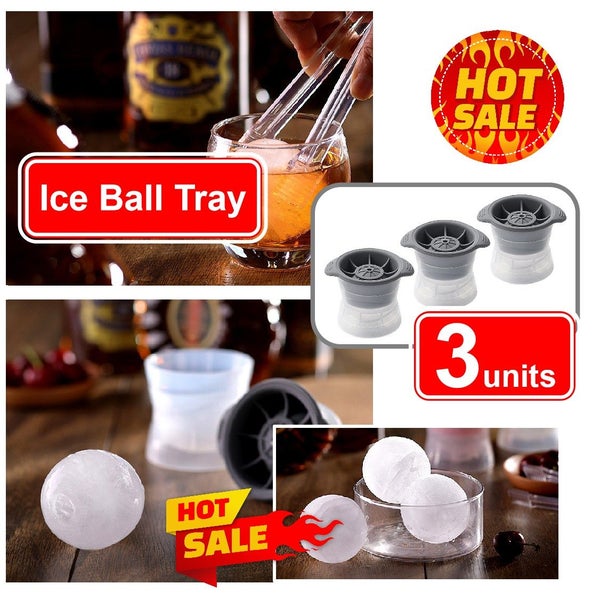 3Pack Large 60mm Ice Balls Trays Mould Whiskey *Over Stocked* Carousel 1