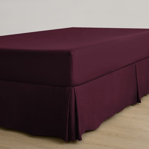 Dreamaker Superfine Washed Microfibre Pleated Valance Cherry King Bed Carousel 1