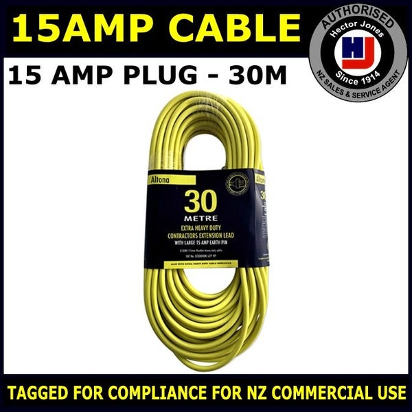 30MTR 15AMP HEAVY DUTY EXTENSION CORD 15 AMP PLUGS Carousel 1