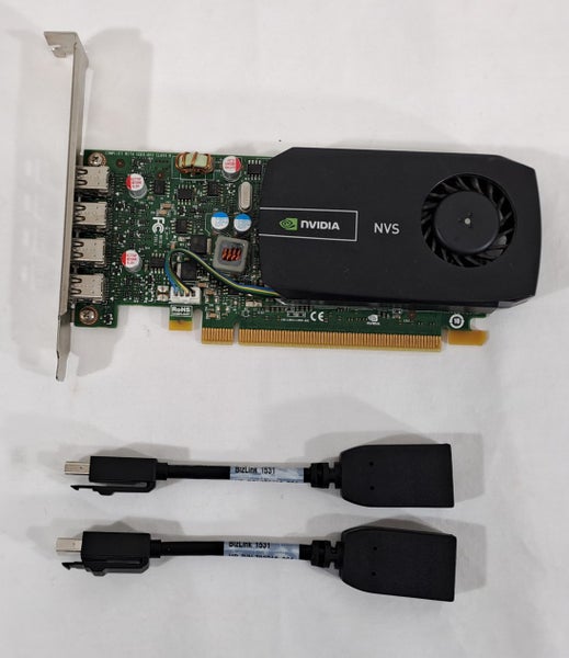 NVIDIA NVS510 2GB 4x Mini Display Port PCIe + 2 Mini DP to DP Adapters Carousel 1