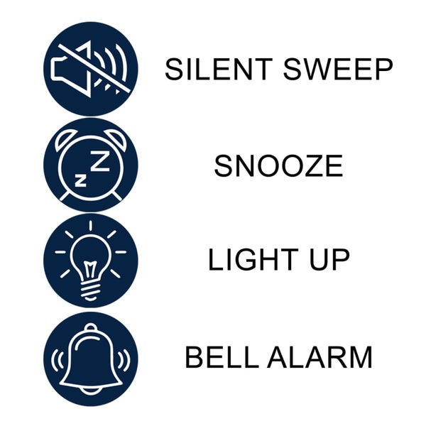 Hometime Square Alarm Clock - Sweep/Light/Snooze - Carousel 2