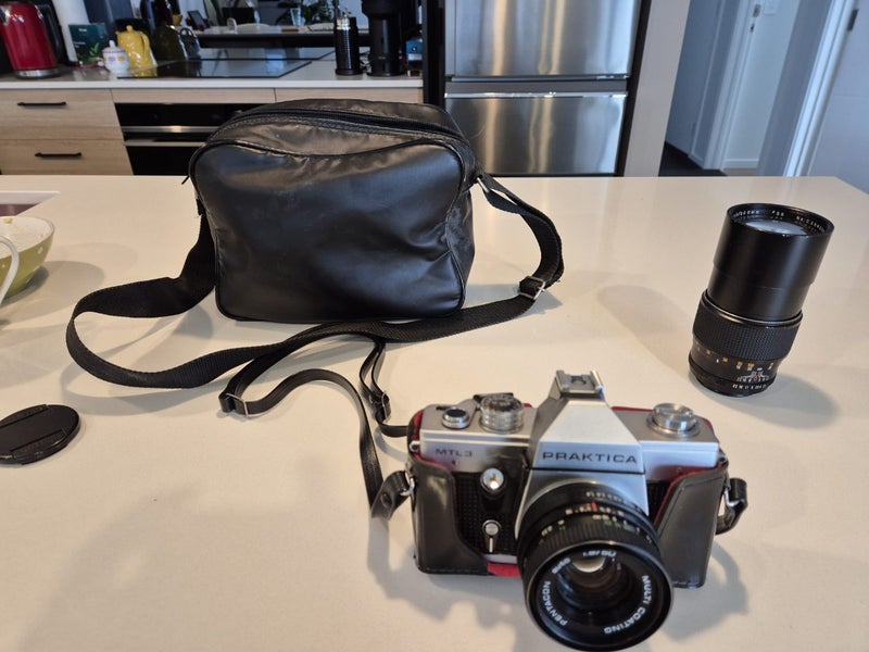 Praktica film camera and 200mm lens Carousel 3