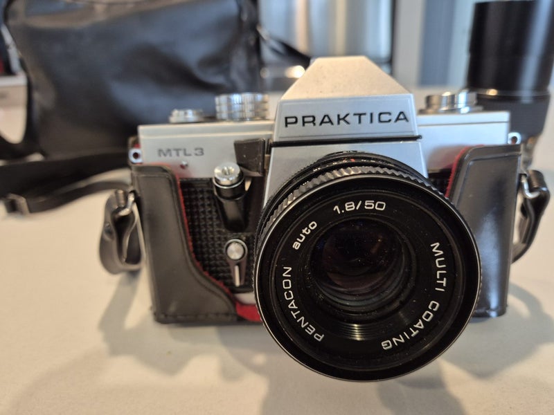 Praktica film camera and 200mm lens Carousel 2