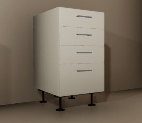 Kitchen Cabinet - 4 Drawer Unit 400mm - Code D4X4 (Fully Assembled) Carousel 1