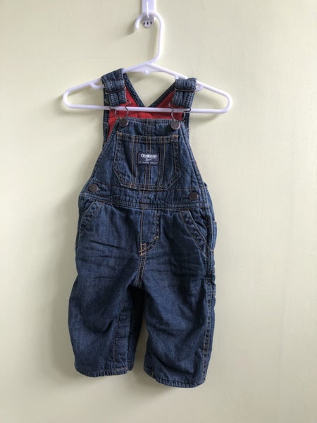 Osh Kosh B'gosh Overalls Blue Lined Size 6 Months Carousel 1