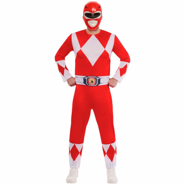 Red Ranger Deluxe Power Rangers Superhero Fancy Dress Up Adult Mens Costume Carousel 1