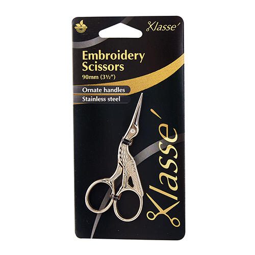Klasse Black Label Embroidery Scissors Stork - 3.5" Carousel 2
