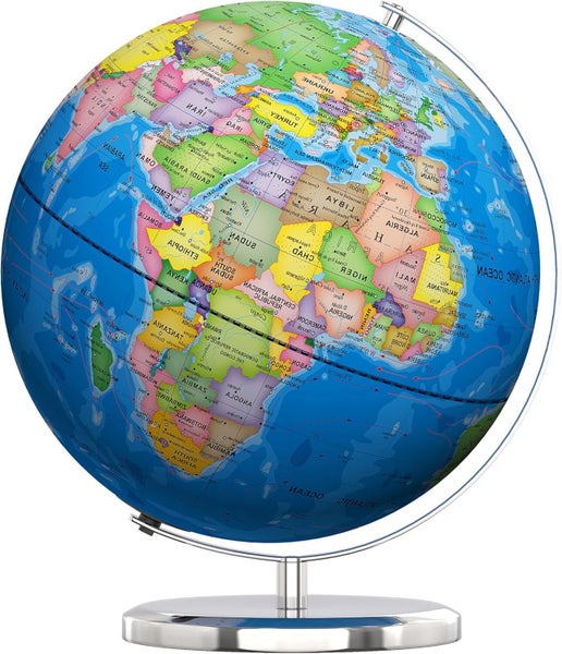 25cm Rotating LED World Globe – Educational Desk Globe with Light & USB Power Carousel 6