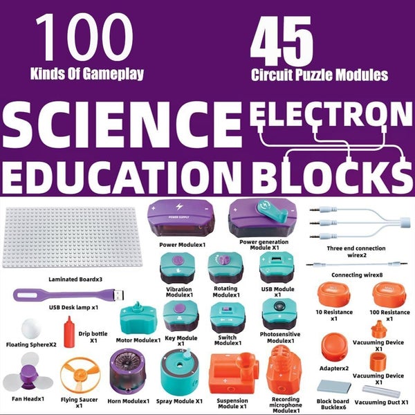 45Pcs Science Experiments Circuit Board Kit Carousel 2