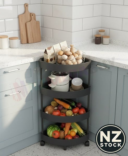 Corner Bathroom Storage Rack Multi Layer Floor Standing Organizer Carousel 2