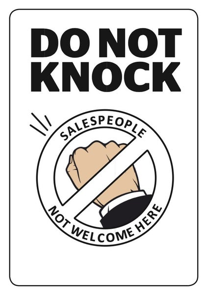 “DO NOT KNOCK” STICKER (106 x 72 mm) Carousel 2