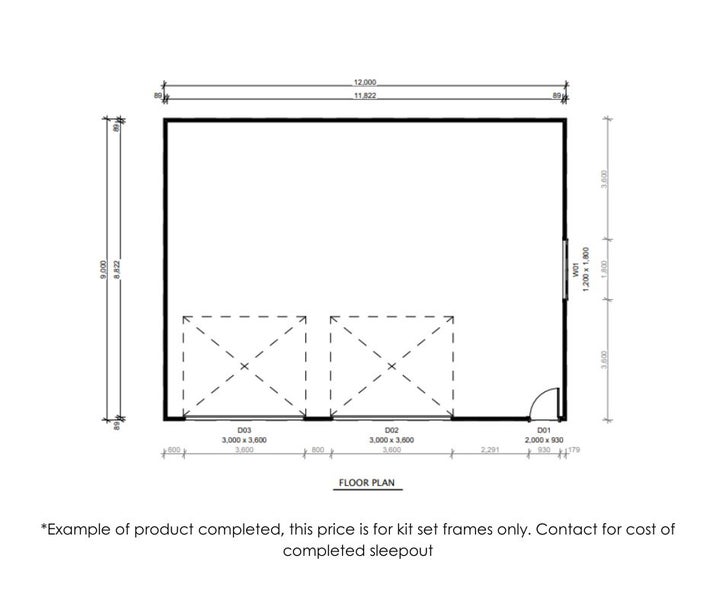 9x12m Green Frame Steel Kitset – Sleepout, Tiny Home or Garage Frame Carousel 2
