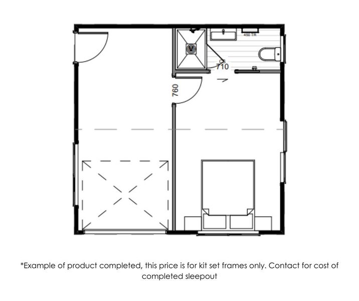 6x6m Green Frame Steel Kitset – Sleepout, Tiny Home or Garage Frame Carousel 2