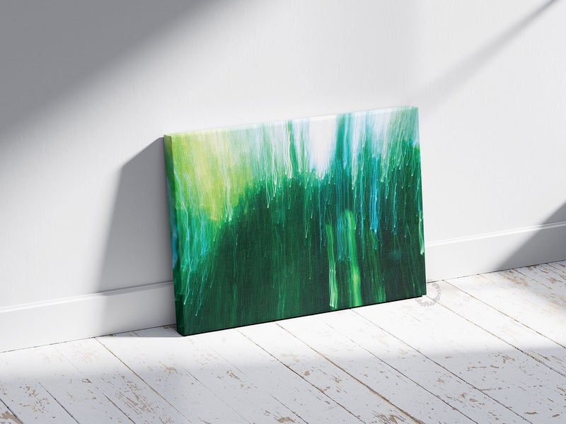 Abstract Green Light Trails On Canvas | 30x45cm | NZ Photographer Carousel 2