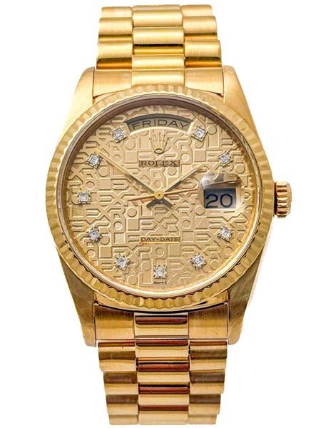 Rolex Oyster Perpetual Day & Date 18ct Yellow Gold 36mm Mens Wristwatch 18238 Carousel 2