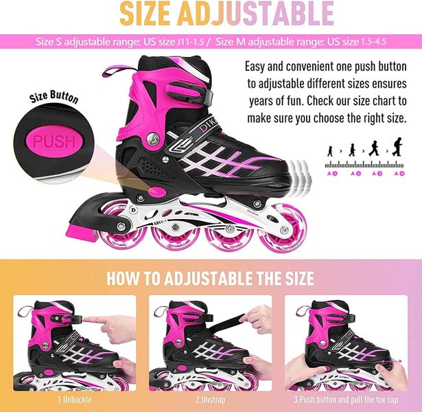 Kids Adjustable Inline Skates Light Up Wheels Outdoor Fun - Brand New NZ Stock Carousel 2
