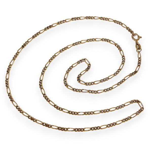 GOLD DEAL | 9kt Gold Refurbished Rounded Profile Figaro Chain 50cm Carousel 1