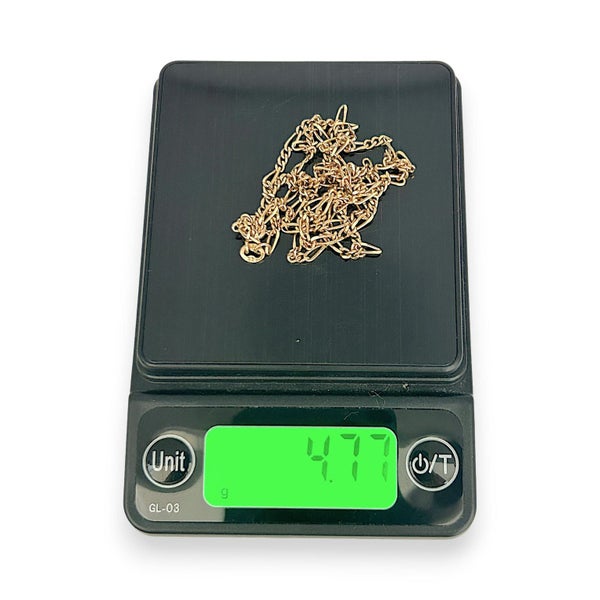 GOLD DEAL | 9kt Gold Refurbished Rounded Profile Figaro Chain 50cm Carousel 18