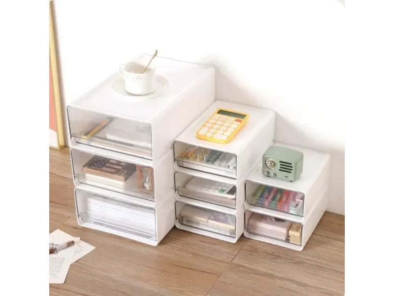 Desktop Transparent Drawer Storage Box For Office And Bedroom Carousel 2