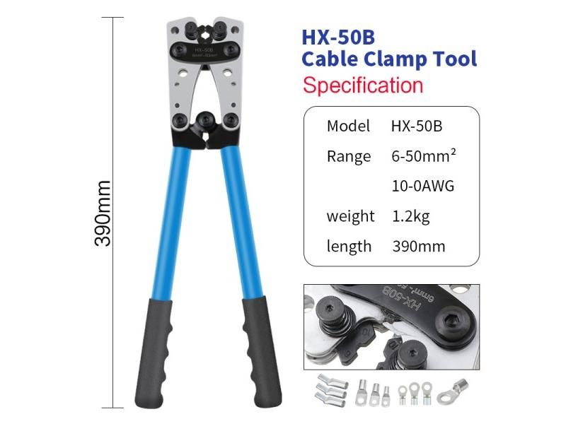 Portable Manual Crimping Tool For 6-50mm²/ AWG 10-0 Ferrules Carousel 1