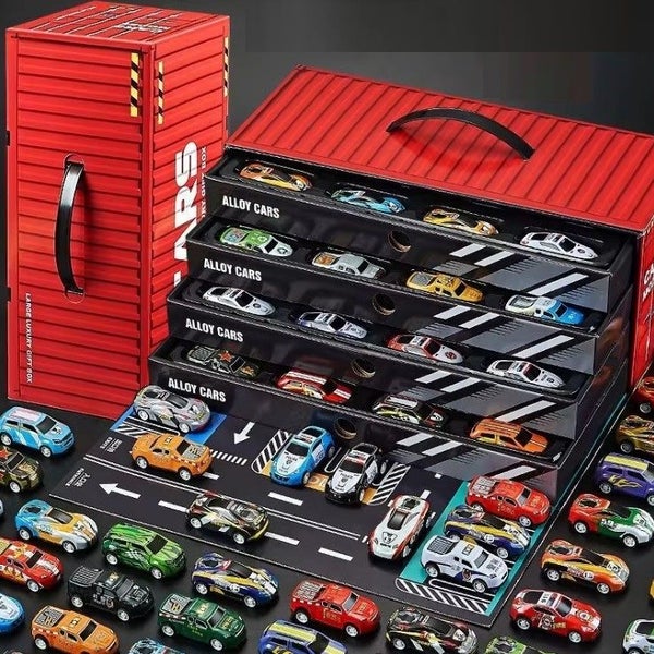 48 Alloy Racing Car Pull Back Set - Metal Diecast Mini Vehicles Carousel 2