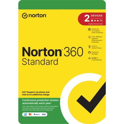 Norton 360 Standard NZ 2 Device - 12 Months 1 User - 2 Devices - 10GB PC Cloud Carousel 1
