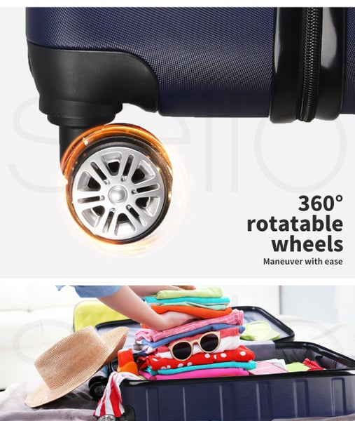 Slimbridge 20" Carry On Luggage Case Suitcase Travel TSA Lock Hard Shell Navy Carousel 9