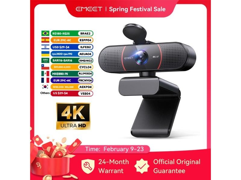 4K USB Autofocus Webcam With Microphones For PC/Mac/Laptop Carousel 1