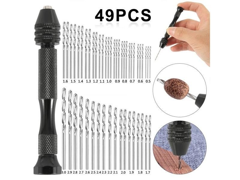 Micro Hand Drill Bits Set For Jewelry Craft Rotary Tool Carousel 1