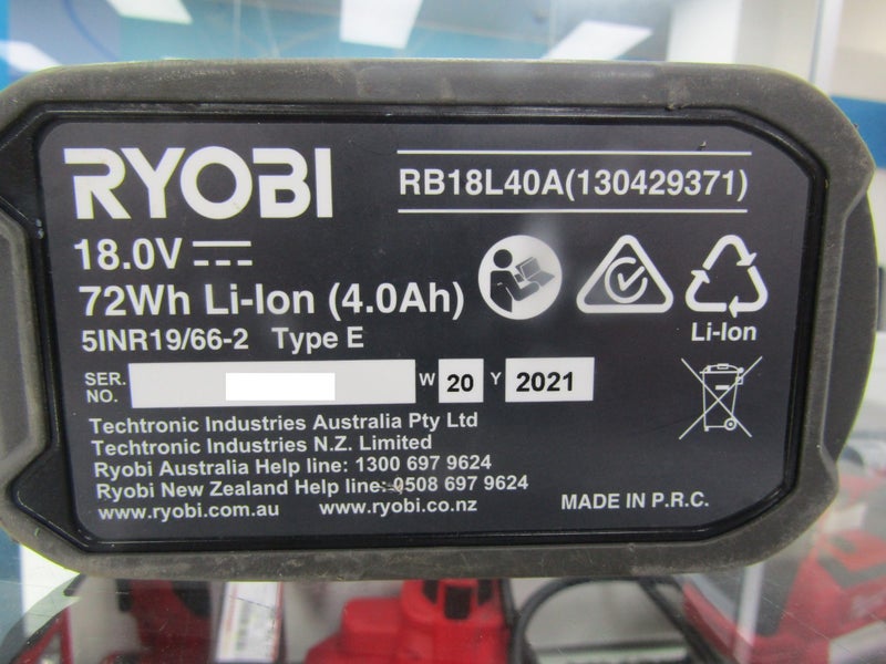 BATTERY RYOBI RB18L40A - 18V 4.0AH 2021 B16135999-1 Carousel 4