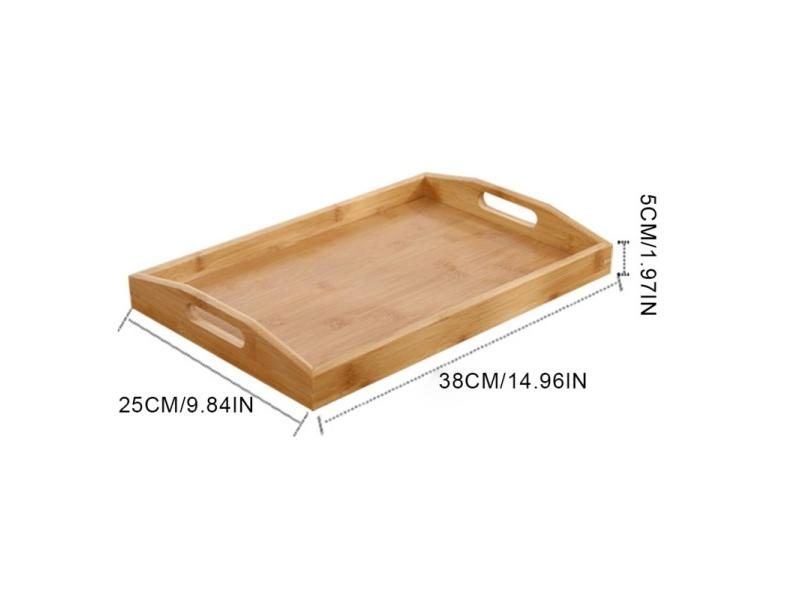 Bamboo Organizer Tray With Handles For Cutlery And Teapot Carousel 1