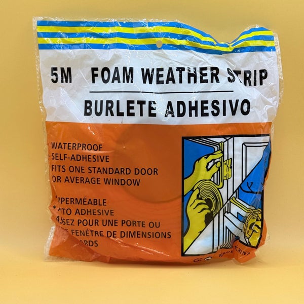 5M Foam Weather Strip - Self-Adhesive Seal for Doors & Windows Carousel 1