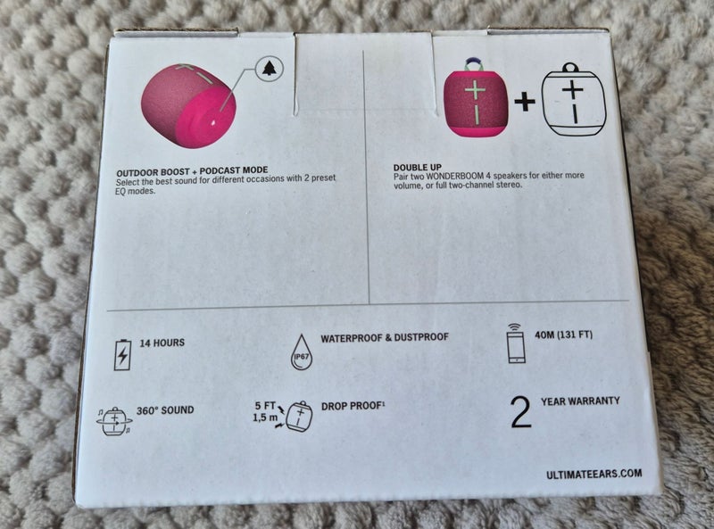 UE Wonderboom 4 - Pink - Brand New Bluetooth Speaker Carousel 2