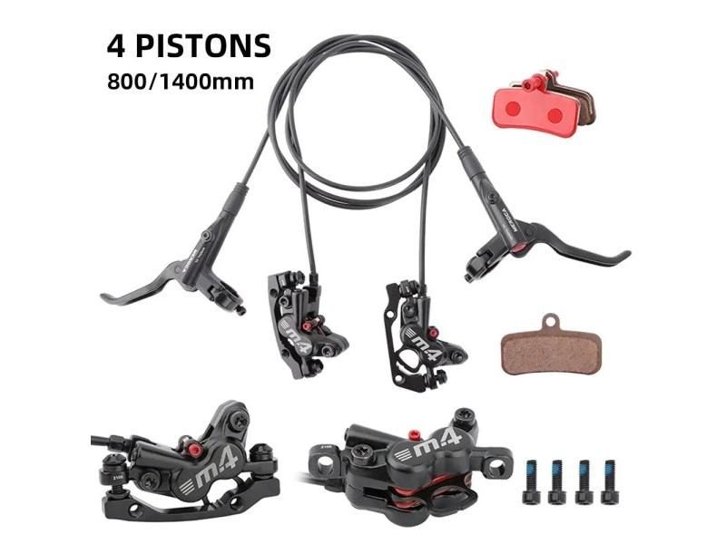4-Piston MTB Hydraulic Brake Set Front Rear 800/1400mm Carousel 2